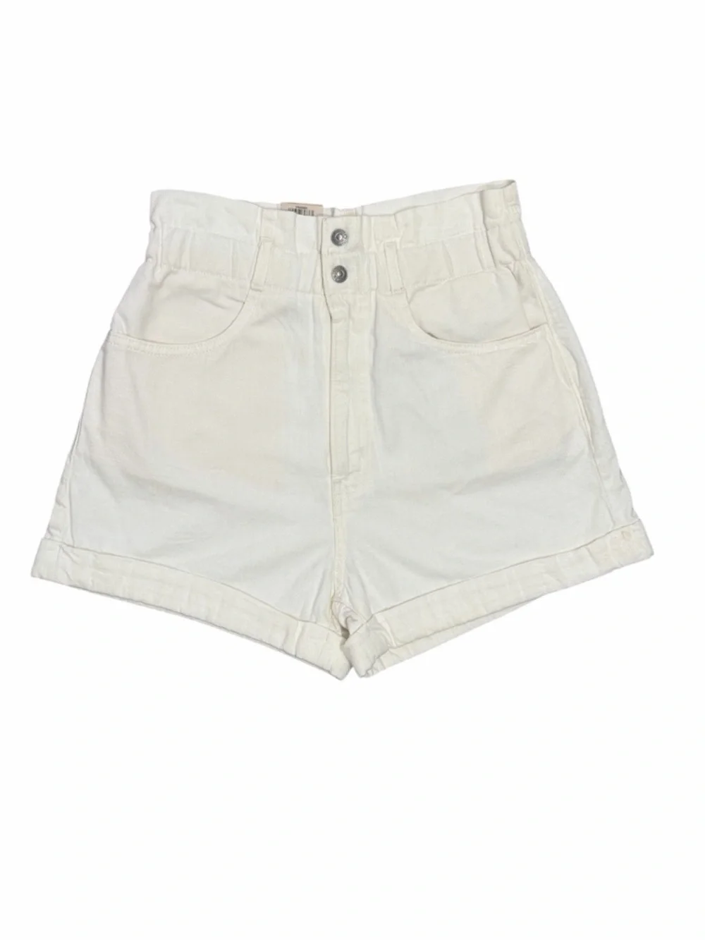 Levi's White High-Waist Paperbag Shorts - Picture 2 of 8